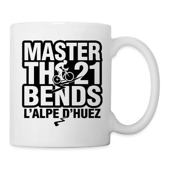 Master the 21 Bends L'Alpe d'Huez Cycling - Mug - white - Right