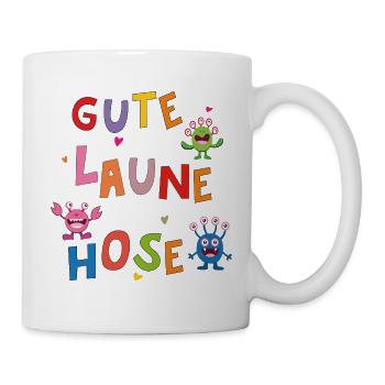 Gute Laune Hose  - Tasse - Weiß - Rechts