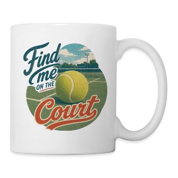 Find Me on the Court Retro Tennis - Tasse - Weiß - Rechts