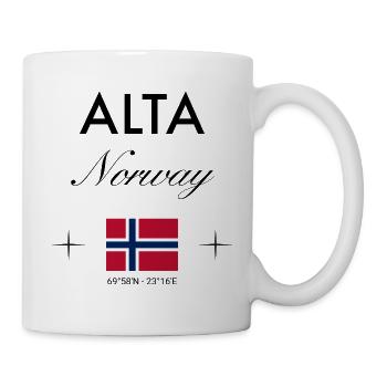 Alta Norwegen Koordinaten Reise Souvenir - Tasse - Weiß - Rechts