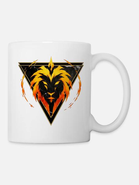 Leo Fire Sign - Zodiac by Kék-Ina - Mug - white