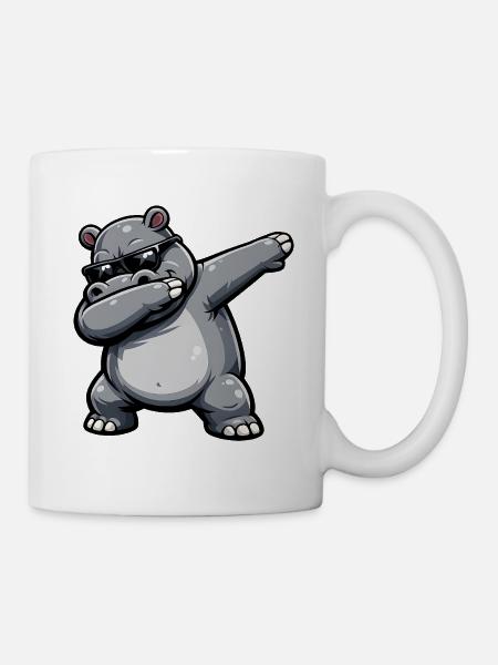 Dabbing Nilpferd - Tasse - Weiß