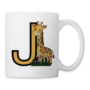 Giraffe Buchstabe J - Tasse - Weiß - Rechts