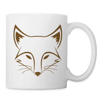 Waldfuchs Linienkunst - Tasse - Weiß - Rechts
