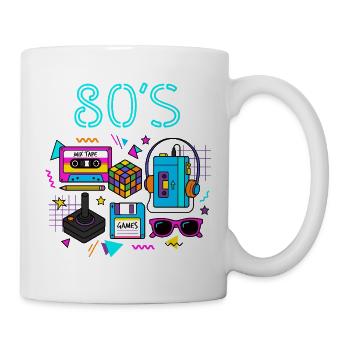 Retro Neon 80er Spielhalle - Tasse - Weiß - Rechts