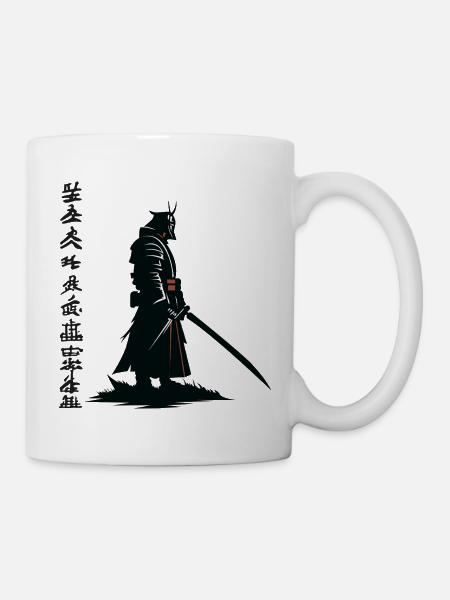 Samurai-Schatten: Katana Noir - Tasse - Weiß