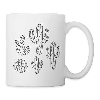 Kakteen aus Kristalle zum ausmalen - Tasse - Weiß - Rechts