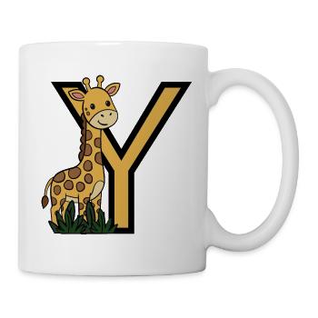 Giraffe mit Y Buchstabe Design - Tasse - Weiß - Rechts
