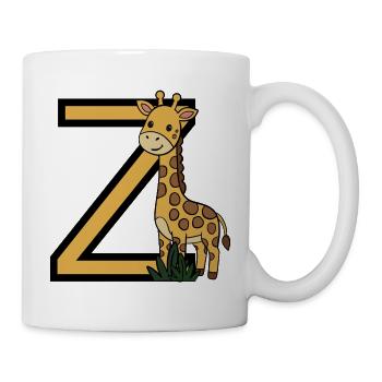 Giraffe Buchstabe  Z - Tasse - Weiß - Rechts