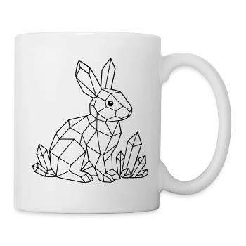 Kristall Hase zum ausmalen - Tasse - Weiß - Rechts