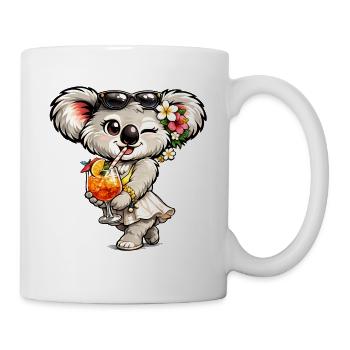 Süßer Koala mit tropischem Cocktail - Tasse - Weiß - Rechts