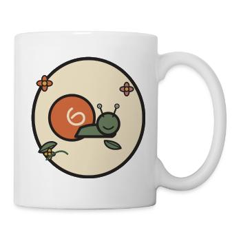 Soft Snail in Flower Circle - Mug - white - Right