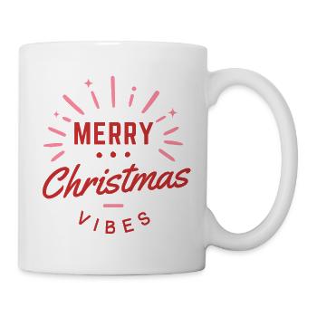Merry Christmas Vibes Weihnachts Geschenk - Tasse - Weiß - Rechts
