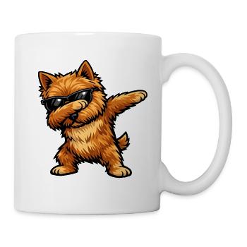 Dabbing Norwich Terrier im Comic Stil - Tasse - Weiß - Rechts