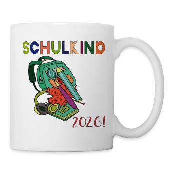 Schulkind 2026: - Tasse - Weiß - Rechts