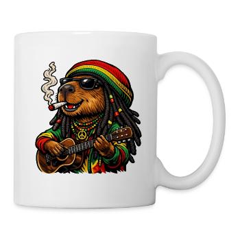Süßes Capybara im Rastafari Stil - Tasse - Weiß - Rechts