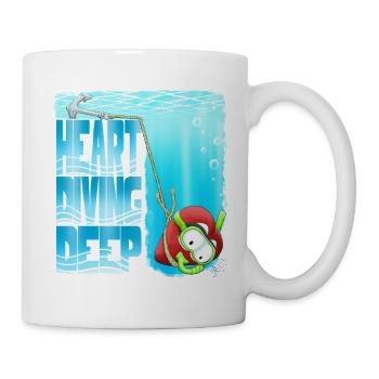 Herztauchen: Tiefes Unterwasserabenteuer - Tasse - Weiß - Rechts