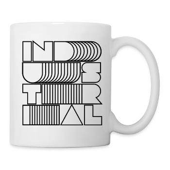 Industrielle Op-Art-Buchstaben - Tasse - Weiß - Rechts