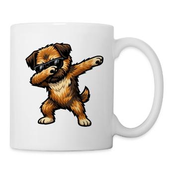 Dabbing Border Terrier in Comic Style - Mug - white - Right