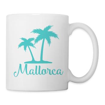 Mallorca Palmen Silhouette - Tasse - Weiß - Rechts