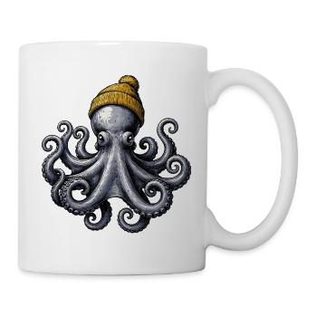  Oktopus Mit Wollmütze Maritimes Kraken Motiv Für - Tasse - Weiß - Rechts