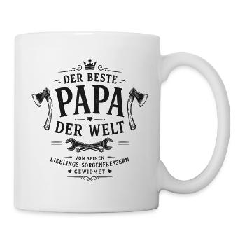 Der beste Papa der Welt Motiv - Tasse - Weiß - Rechts