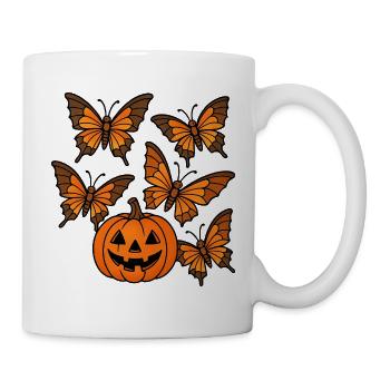 Halloween Pumpkin with Butterflies - Mug - white - Right