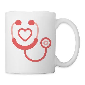 Medical Stethoscope Icon | Doctor Healthcare Symbo - Mug - white - Right