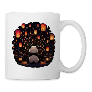 Panda Lantern Festival in the Moonlight - Mug - white - Right