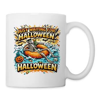 Waiting for Halloween Skeleton Hallloween Anticipation - Mug - white - Right