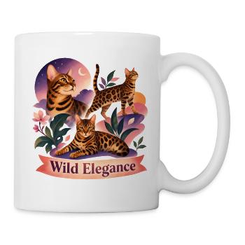 Aesthetic Bengal Cat Folk Art - Mug - white - Right