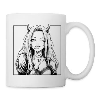 Demonic manga diva with horns - Mug - white - Right