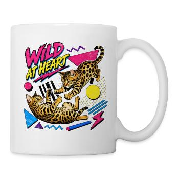 90s Memphis Style Bengal Cats - Mug - white - Right