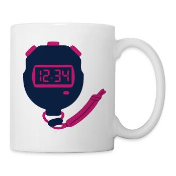 Chronomètre Icône du sport - Mug blanc - blanc - Droite