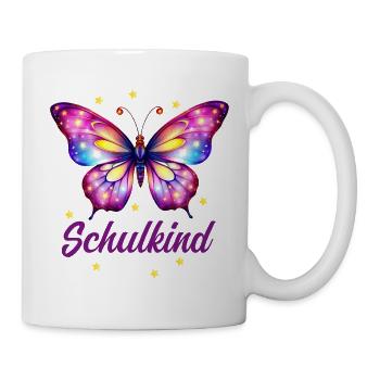 Schulkind Schmetterling Einschulung 1. Klasse - Tasse - Weiß - Rechts