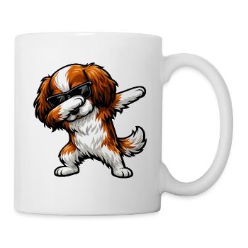 Dabbing King Charles Spaniel - Tasse - Weiß - Rechts