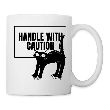 T-shirt de prudence pour chat - Mug blanc - blanc - Droite