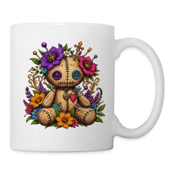 Poupée vaudou fleur avec des points de couture - Mug blanc - blanc - Droite