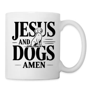 Jésus et les chiens amen - Mug blanc - blanc - Droite