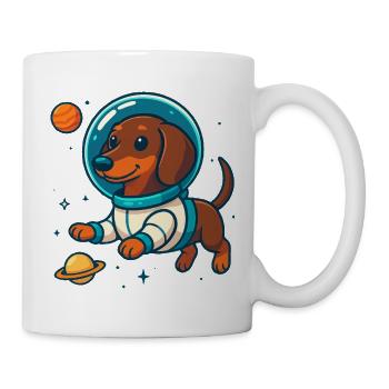 Dachshund in Space – Cute Astronaut Dog - Mug - white - Right