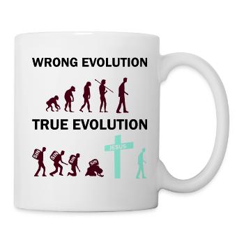 Évolution vers la Croix : la foi l’emporte - Mug blanc - blanc - Droite