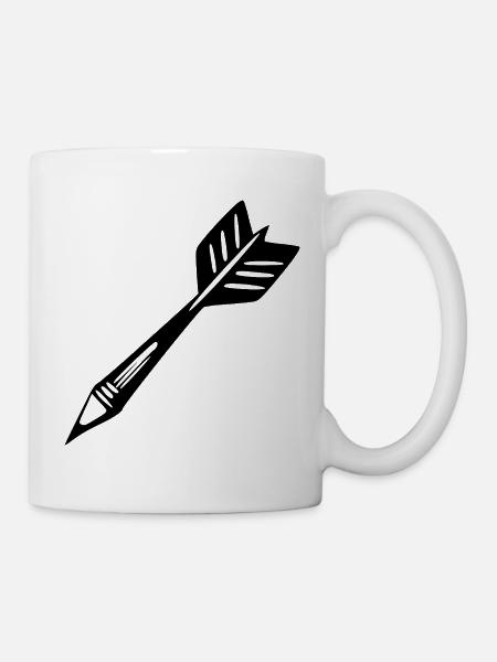 Dartpfeil Geschenk Dartspieler - Tasse - Weiß