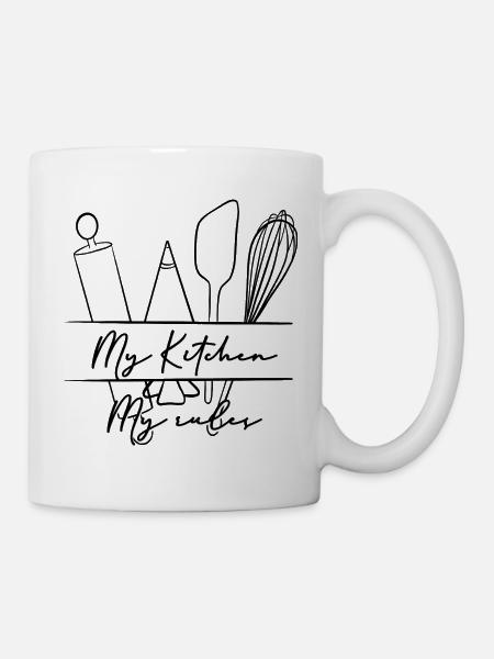 My Kitchen My Rules - Tasse - Weiß