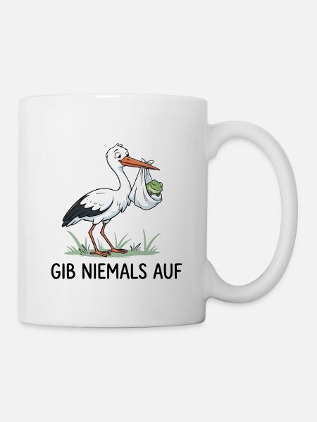 Gib niemals auf - Tasse - Weiß