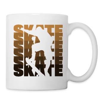 Skateboard Skater Retro Vintage Skaten Geschenk - Tasse - Weiß - Rechts