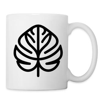 tropisches Blatt - Tasse - Weiß - Rechts
