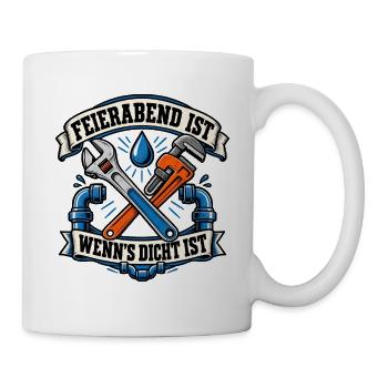 Feierabend mit Werkzeugfreude - Tasse - Weiß - Rechts