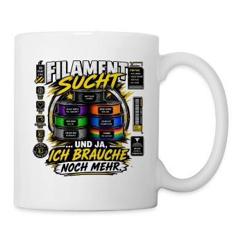 Filament-Sucht – Lustiges 3D Druck Design - Tasse - Weiß - Rechts
