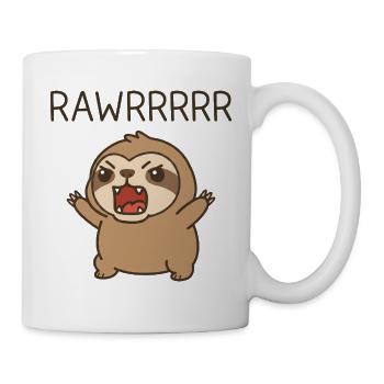 Faultier Lustiger Cartoon - Tasse - Weiß - Rechts
