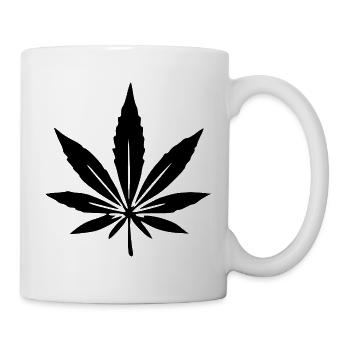 Hanf Hanfblatt Geschenk  - Tasse - Weiß - Rechts